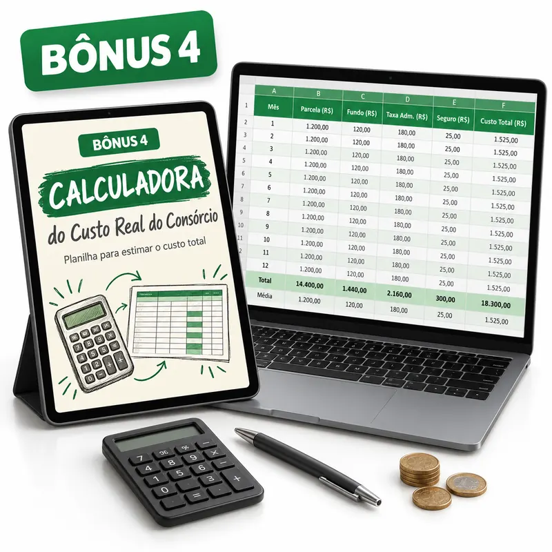 Bônus 4: Calculadora do Custo Real do Consórcio
